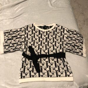 Wool short sleeve sweater